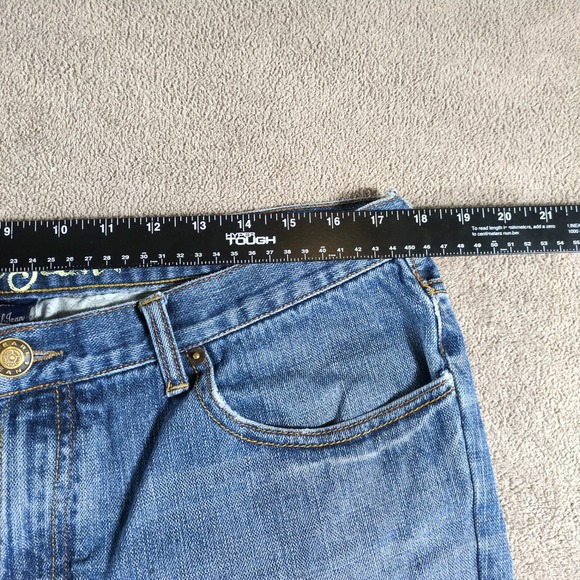 Earl Jean Mens 38x32 Blue Wash Denim Straight Leg Jeans Pants - Picture 4 of 10